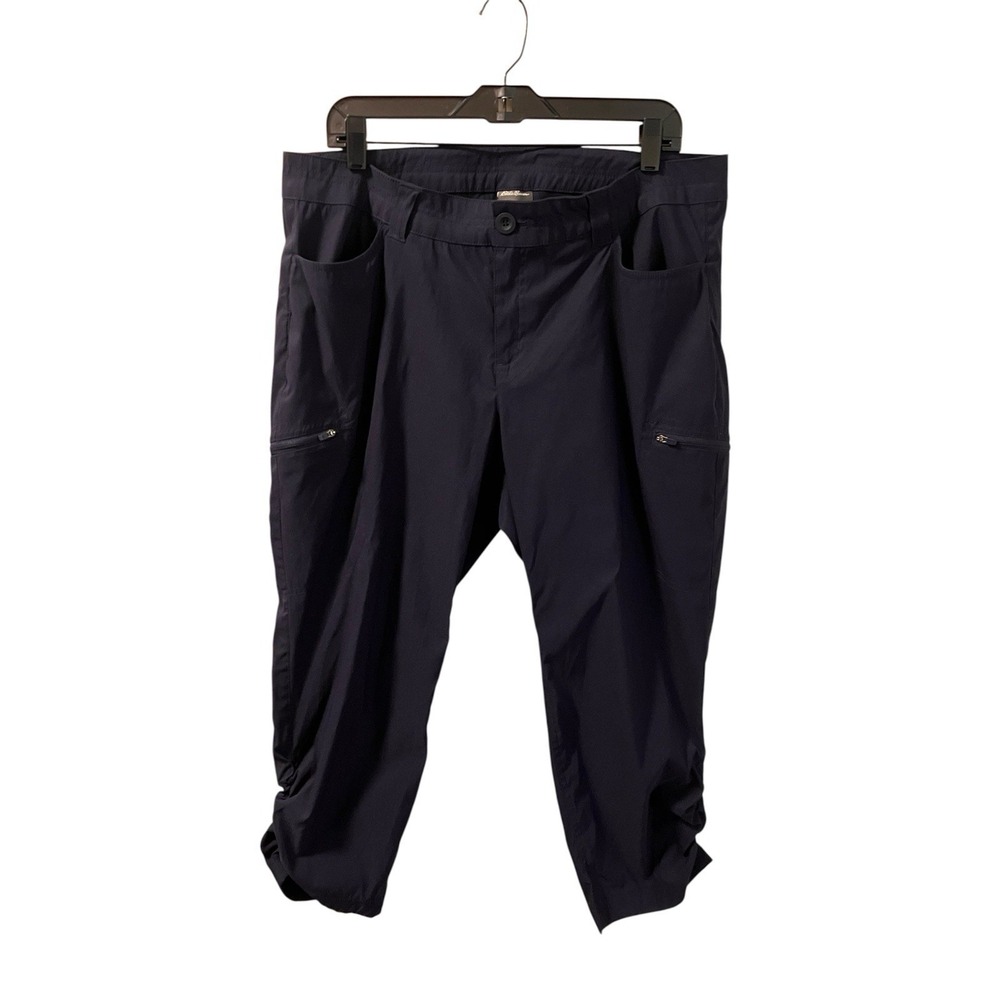 Eddie Bauer Capri Pants Sz 16W Rainier Hiking Outdoor Navy Blue
